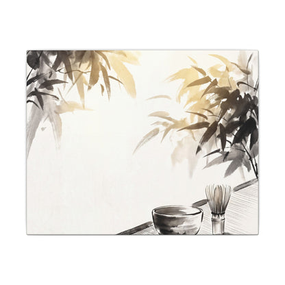 Tea Ceremony Sumi E Canvas Art | Serene Zen Art