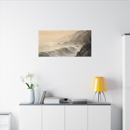 Ocean Wave Spring Canvas Art | Japandi Elegant Design