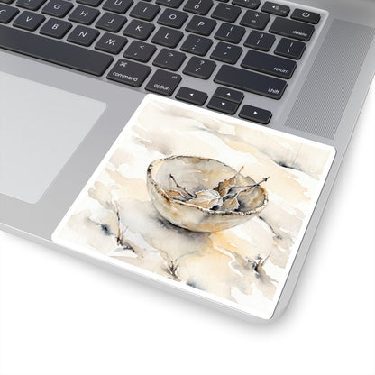 Winter Ceramic Bowl Watercolor Sticker | Earthy Decor Art Print