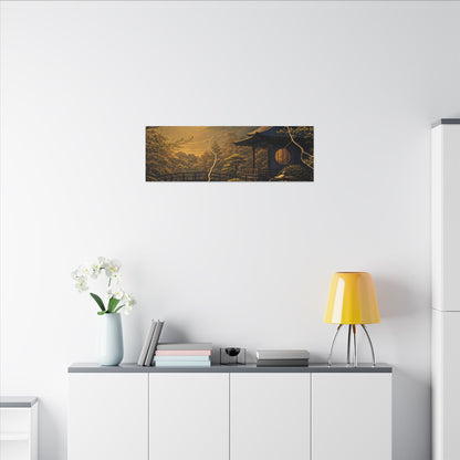 Spring Moonlit Garden Gold Vein Canvas Art | Resilient Decor