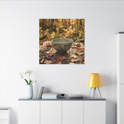 Golden Hour Ceramic Bowl Canvas Art - Japandi Fukinsei