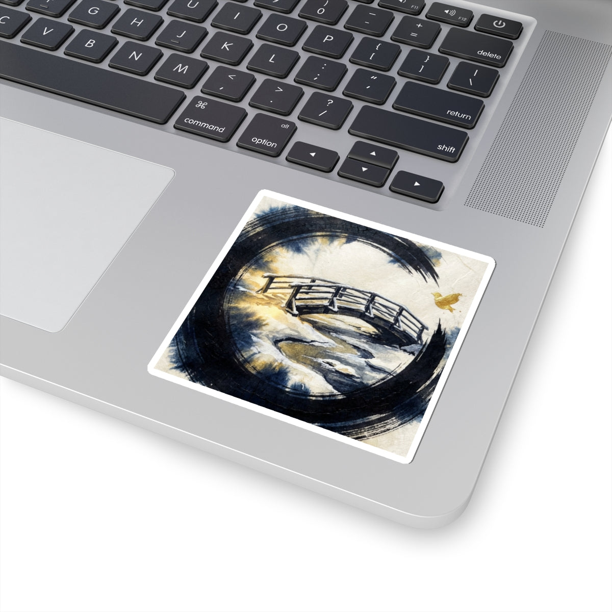 Serene Ink Brushstroke Sticker - Karesansui Zen
