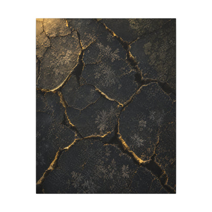 Cracked Earth Canvas Art | Winter Dark Japandi Shadow Zen Art