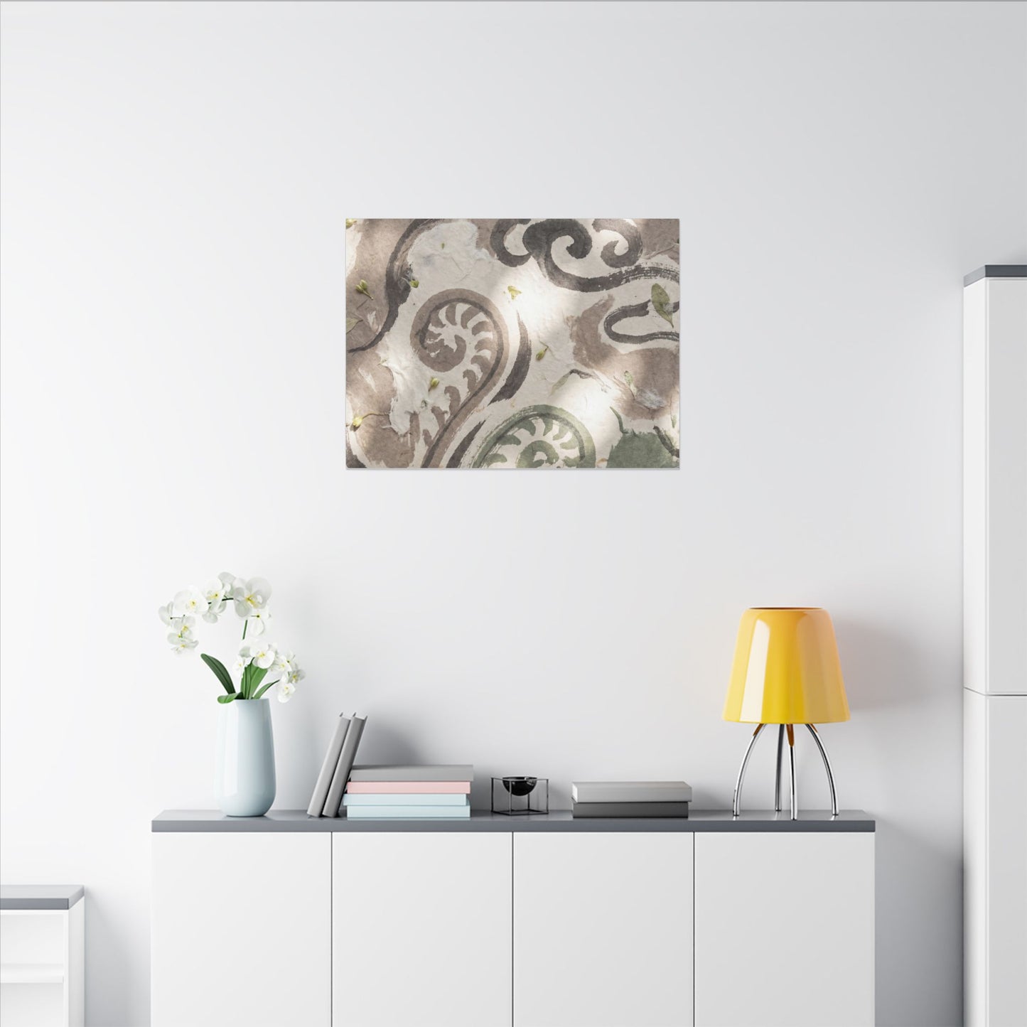 Dappled Ink Brushstroke Canvas Art - Japandi Ma