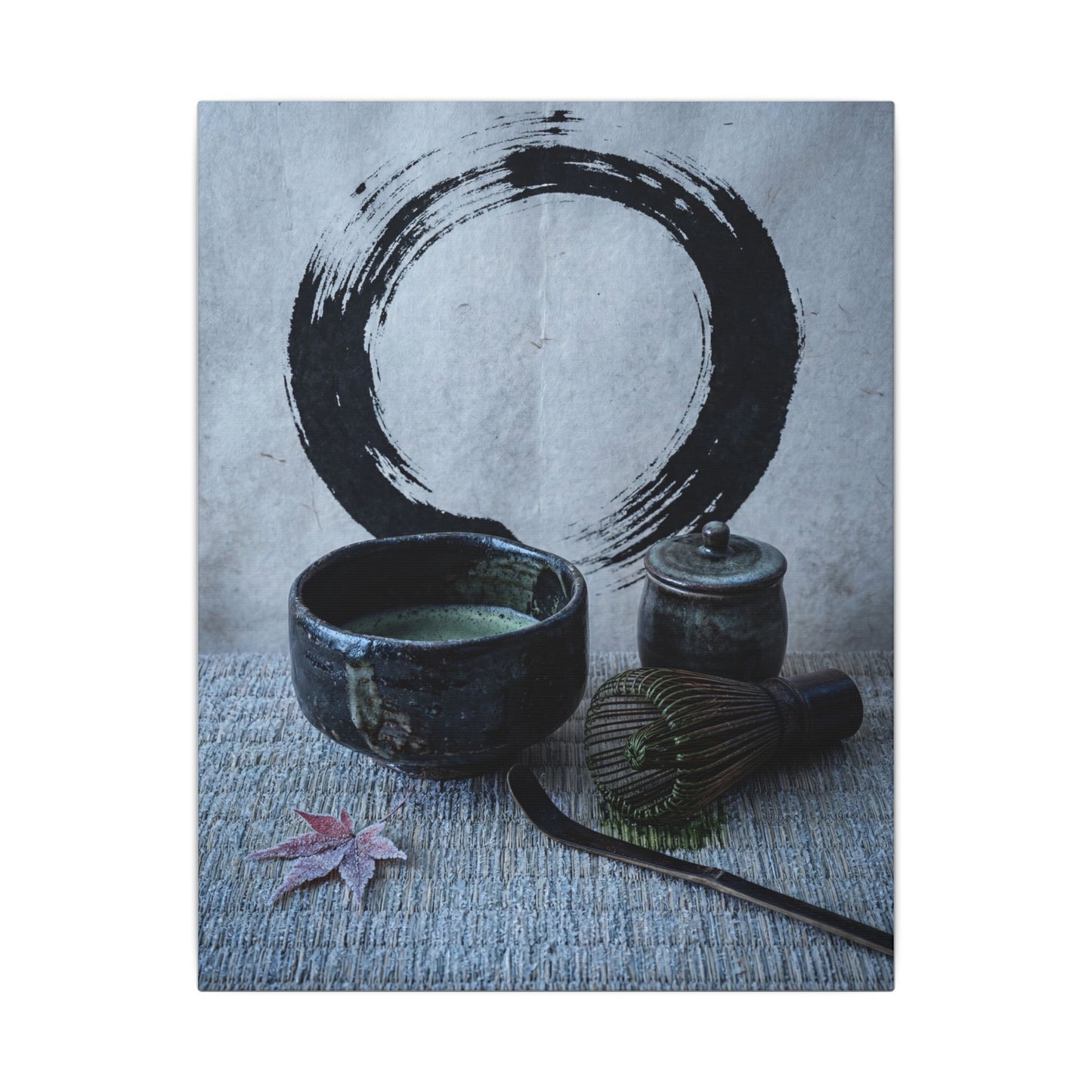 Tea Ceremony Canvas Art | Winter Zen Enso Art