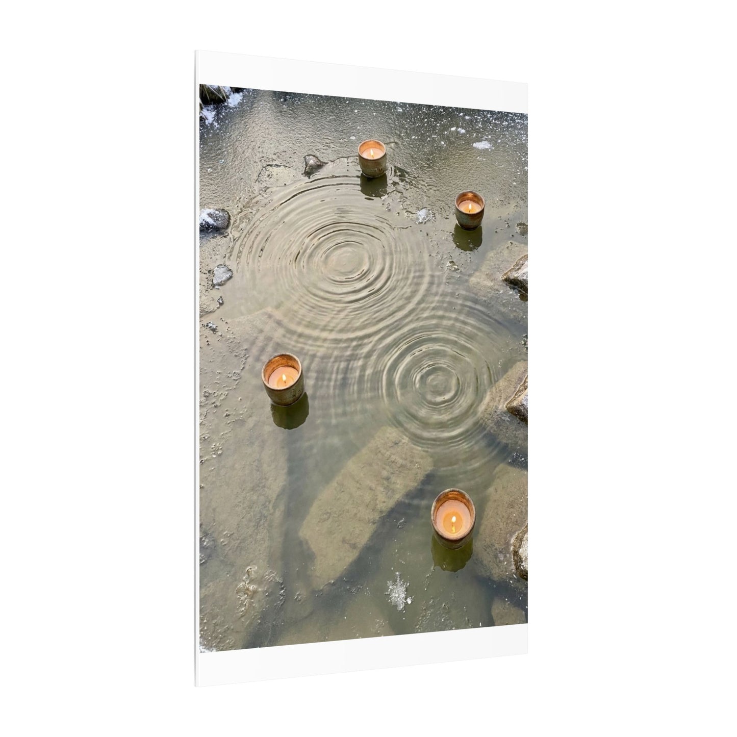 Water Ripple Canvas Art | Winter Japandi Japanese Pattern Art