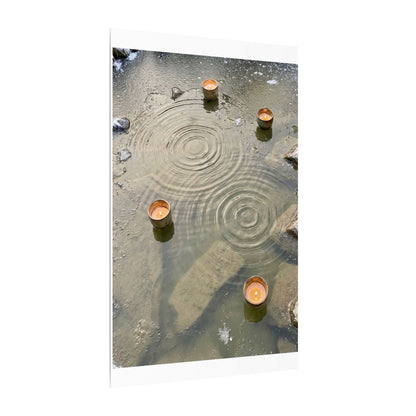 Water Ripple Canvas Art | Winter Japandi Japanese Pattern Art