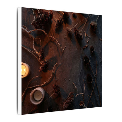 Dried Flowers Canvas Art | Winter Dark Japandi Moody Minimal Art