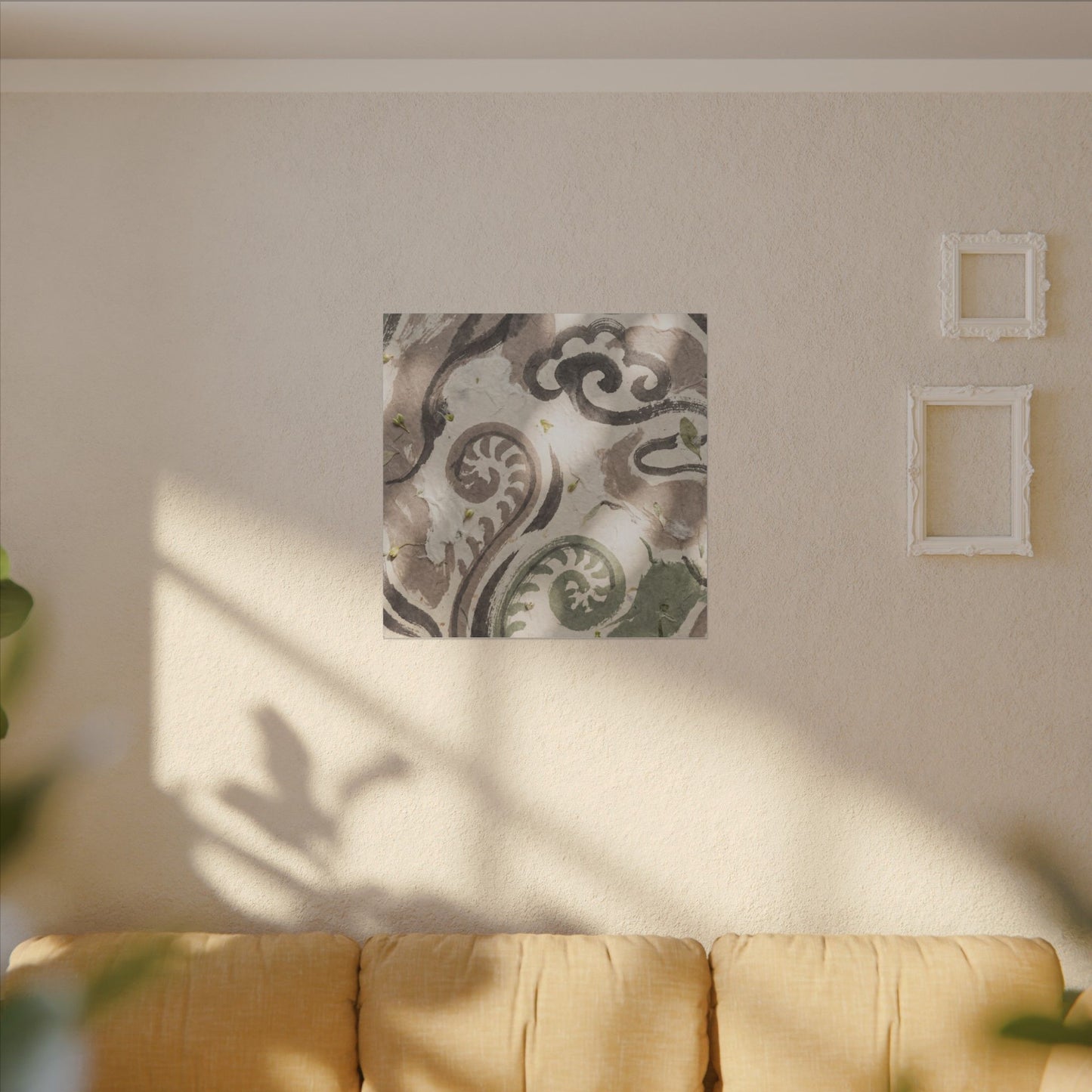 Dappled Ink Brushstroke Canvas Art - Japandi Ma