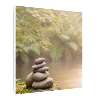 Cozy River Stones Canvas Art - Japanese Pattern Japandi