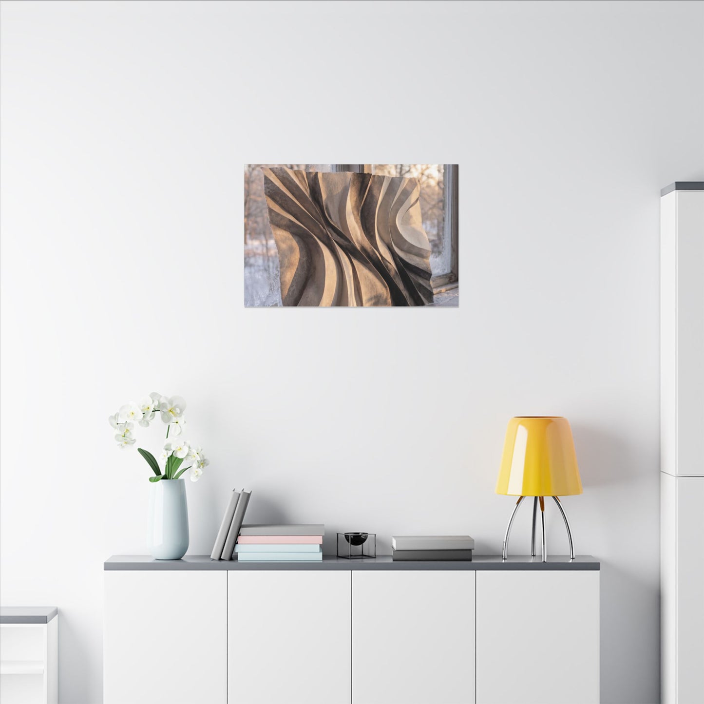 Mono No Aware Paper Fold Canvas Art - Japandi Minimal Line