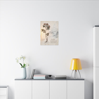 Winter Mountain Mist Herbarium Canvas Art | Earthy Decor