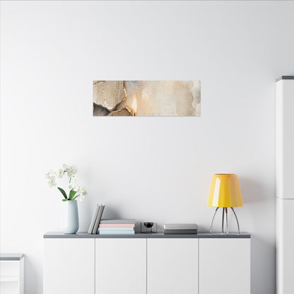 Broken Pottery Winter Canvas Art | Japandi Warm Design