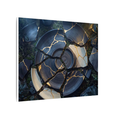 Resilient Broken Pottery Canvas Art - Gold Vein Kintsugi