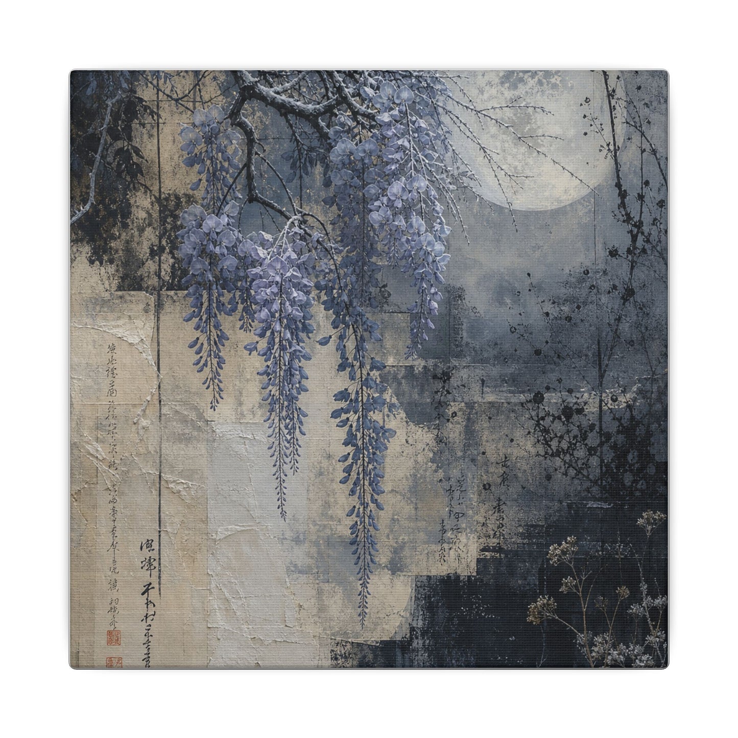 Winter Wisteria Texture Canvas Art | Elegant Decor