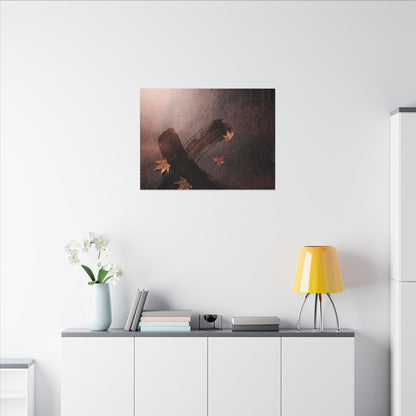 Moody Ink Brushstroke Canvas Art - Moody Minimal Dark Japandi