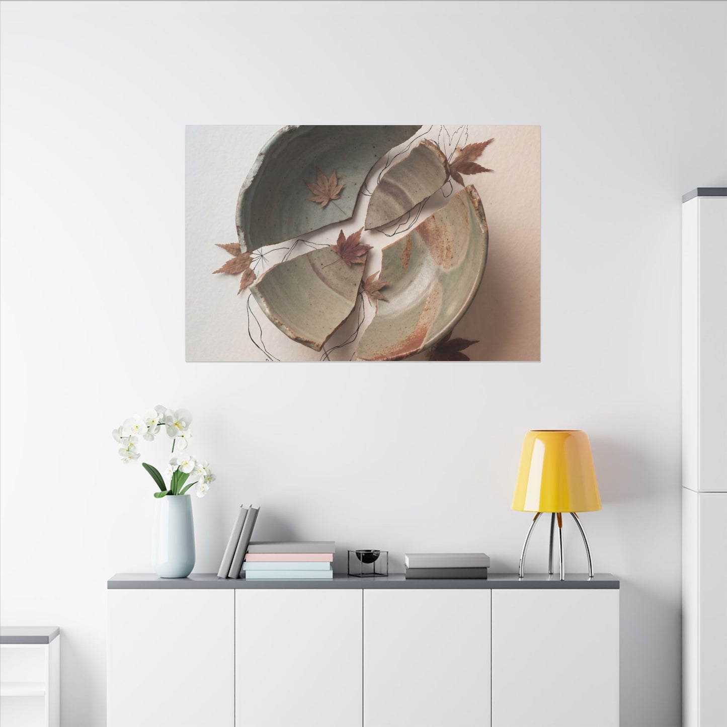 Dawn Ceramic Bowl Canvas Art - Japandi Fukinsei