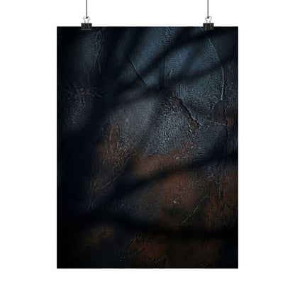 Shadow Play Wall Art Print | Winter Dark Japandi Moody Minimal Art Art Print