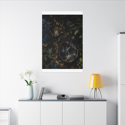Dark Japandi Broken Pottery in Dappled | Shadow Zen Canvas Art