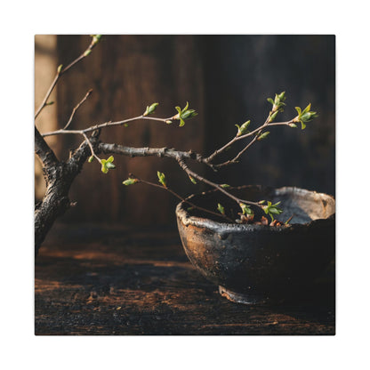 Spring Ceramic Bowl Moody Minimal Canvas Art | Atmospheric Decor