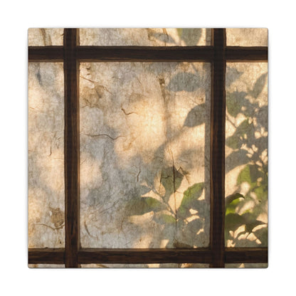 Golden Hour Shoji Screen Canvas Art - Japandi Mono No Aware