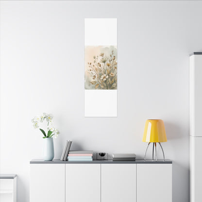 Summer Dried Flowers Watercolor Canvas Art | Elegant Decor