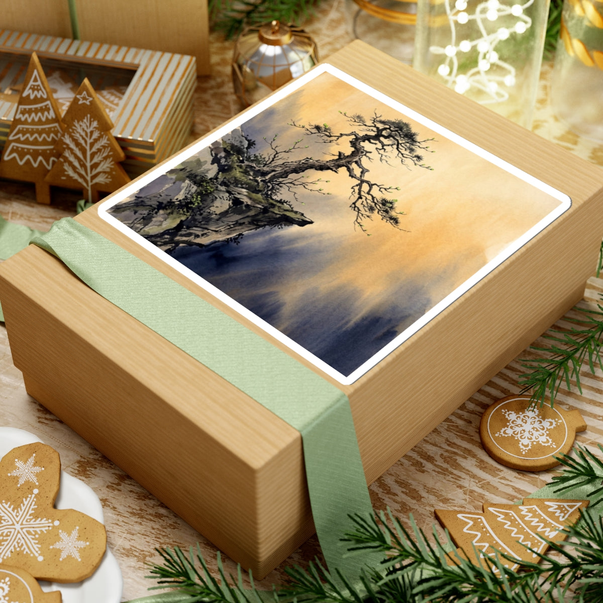 Pine Tree Spring Sticker | Zen Serene Design Art Print