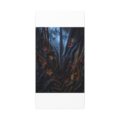 Silk Drape Canvas Art | Autumn Dark Japandi Moody Minimal Art