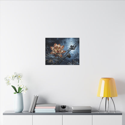 Winter Lotus Flower Broken Beauty Canvas Art | Healing Decor