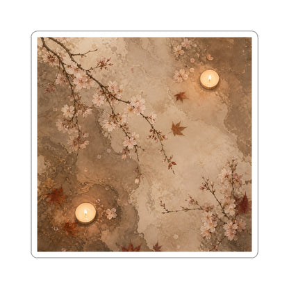 Autumn Cherry Blossom Japanese Pattern Sticker | Earthy Decor