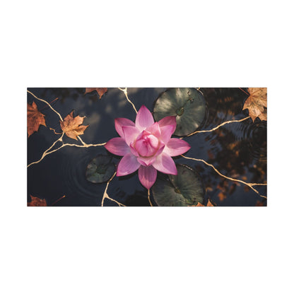 Ma Lotus Flower Canvas Art - Kintsugi Gold Vein