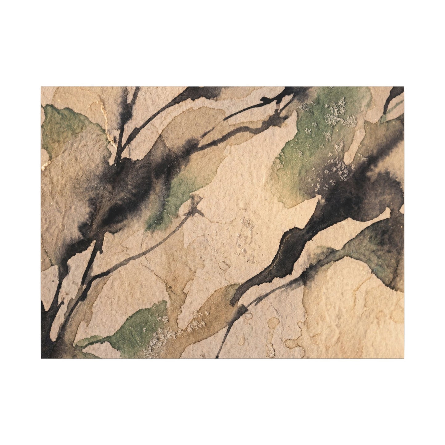 Japandi Shadow Play in Golden Hour | Watercolor Canvas Art