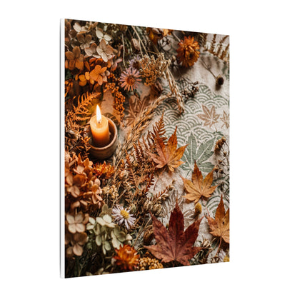 Candlelight Dried Flowers Canvas Art - Japandi Seijaku