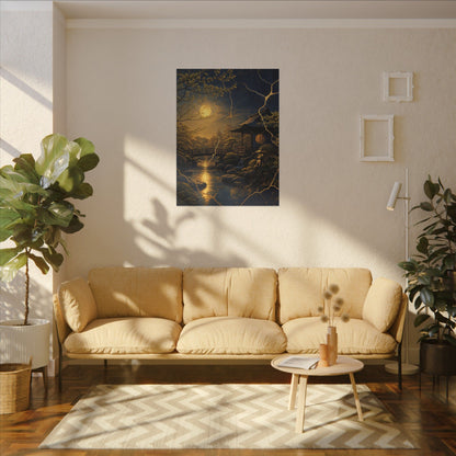 Spring Moonlit Garden Gold Vein Canvas Art | Resilient Decor