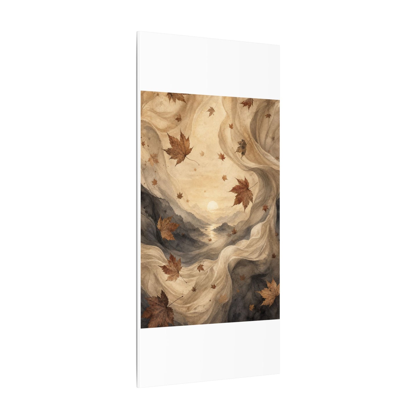 Autumn Silk Drape Watercolor Canvas Art | Earthy Decor
