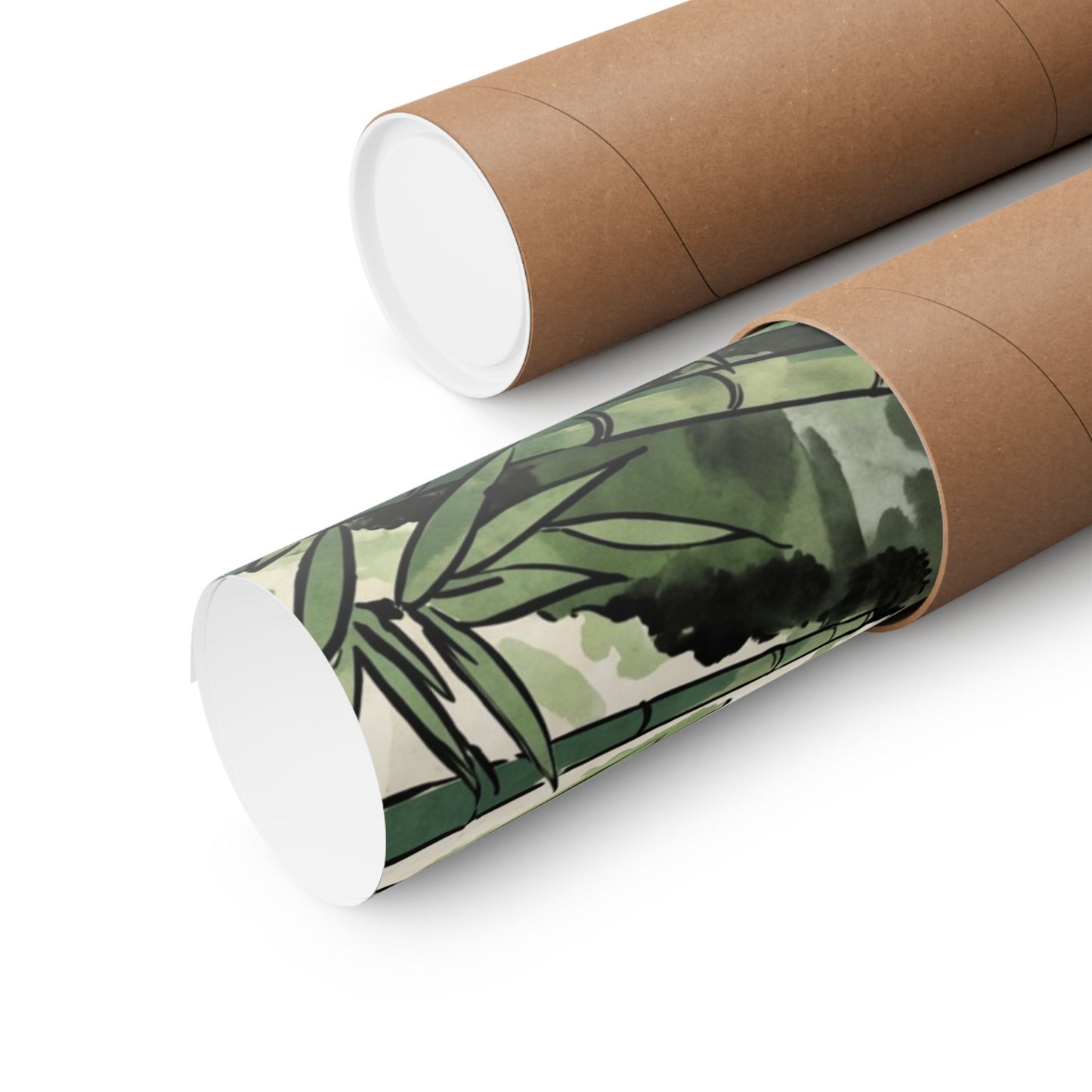 Zen Bamboo Grove in Overcast | Ukiyo E Inspired Wall Art Print