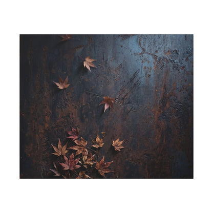 Moonlight Rust Patina Canvas Art - Dark Japandi Mono No Aware
