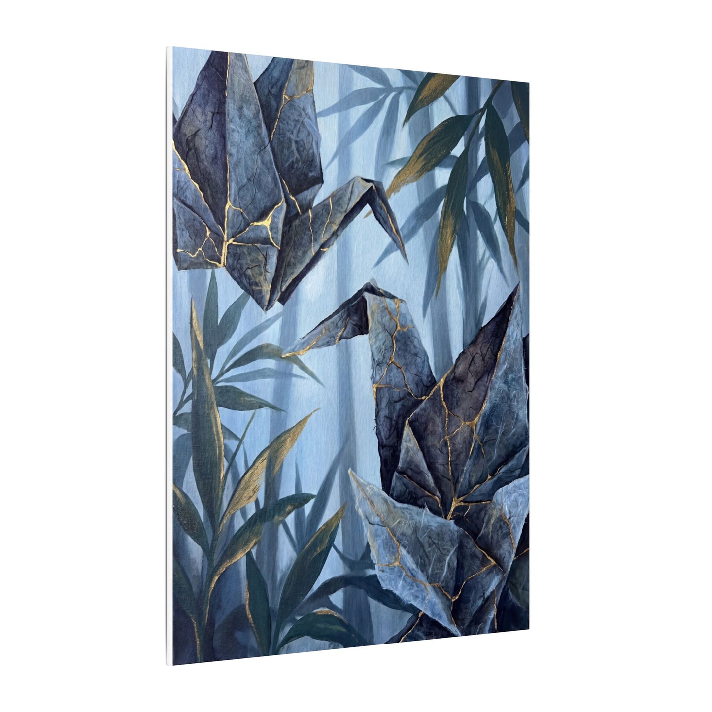 Paper Fold Canvas Art | Summer Kintsugi Crackle Gold Art