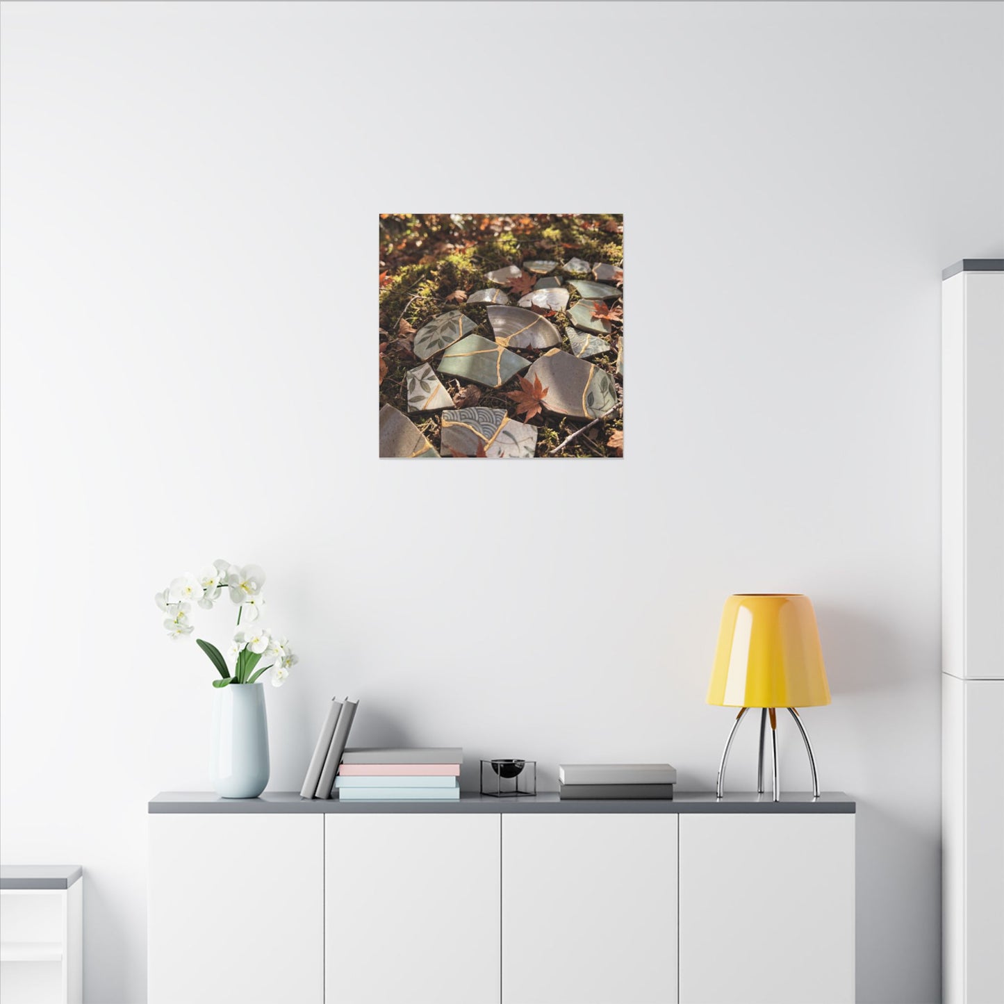 Broken Pottery Japanese Pattern Canvas Art | Elegant Japandi Art