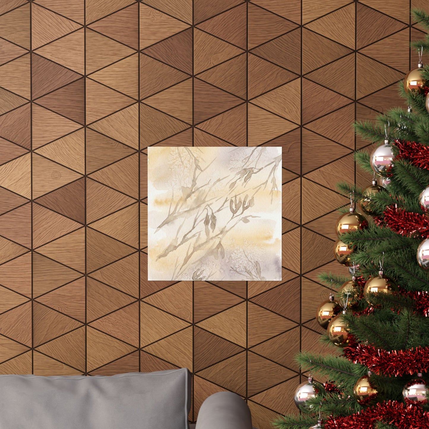 Shadow Play Winter Wall Art Print | Japandi Warm Design