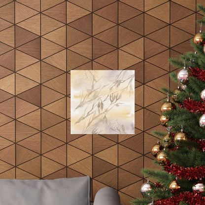 Shadow Play Winter Wall Art Print | Japandi Warm Design