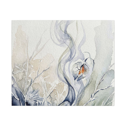 Earthy Incense Smoke Canvas Art - Watercolor Japandi