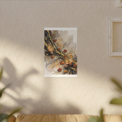 Cracked Earth Autumn Canvas Art | Japandi Warm Design