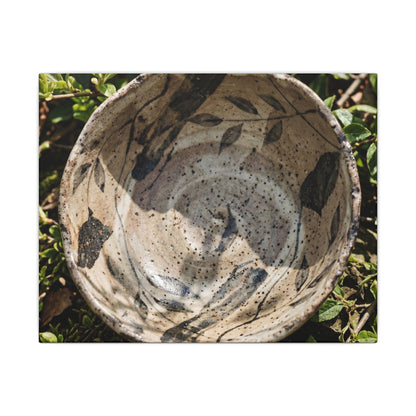 Elegant Ceramic Bowl Canvas Art - Japanese Pattern Japandi