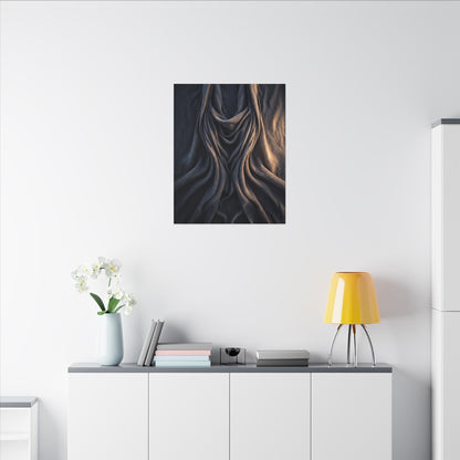 Moody Silk Drape Canvas Art - Shadow Zen Dark Japandi