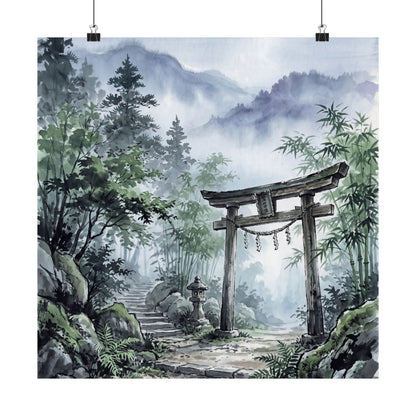 Fukinsei Torii Gate Wall Art Print - Zen Sumi E