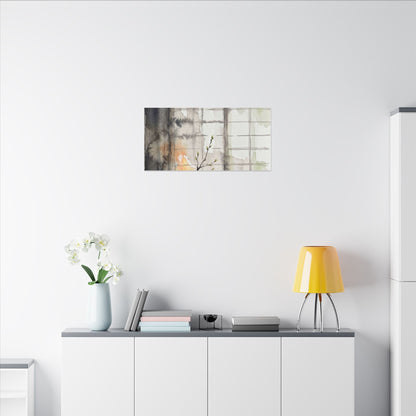 Shoji Screen Canvas Art | Spring Japandi Watercolor Art