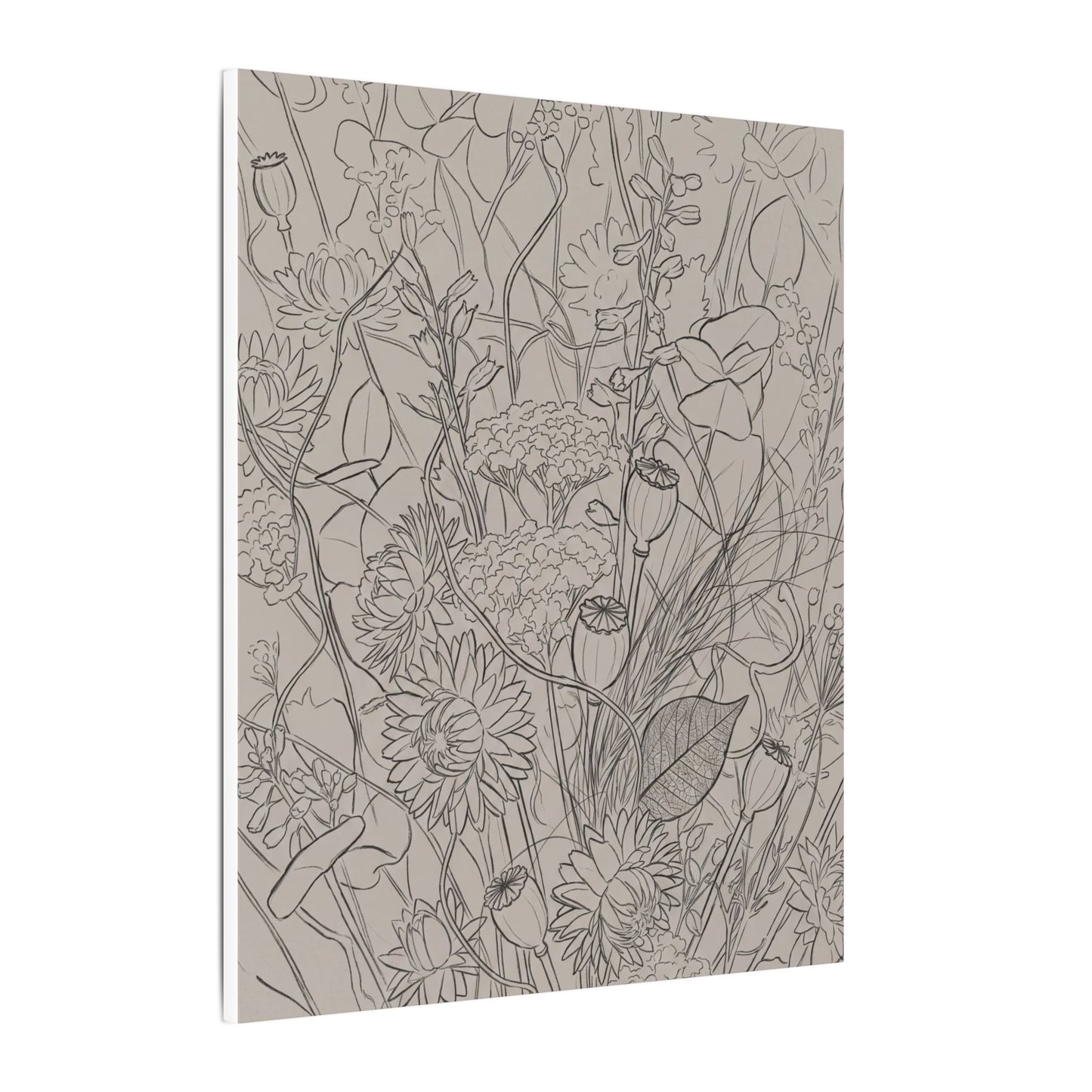 Summer Dried Flowers Minimal Line Canvas Art | Elegant Decor