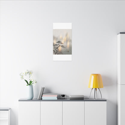Pine Tree Canvas Art | Winter Japandi Japanese Pattern Art