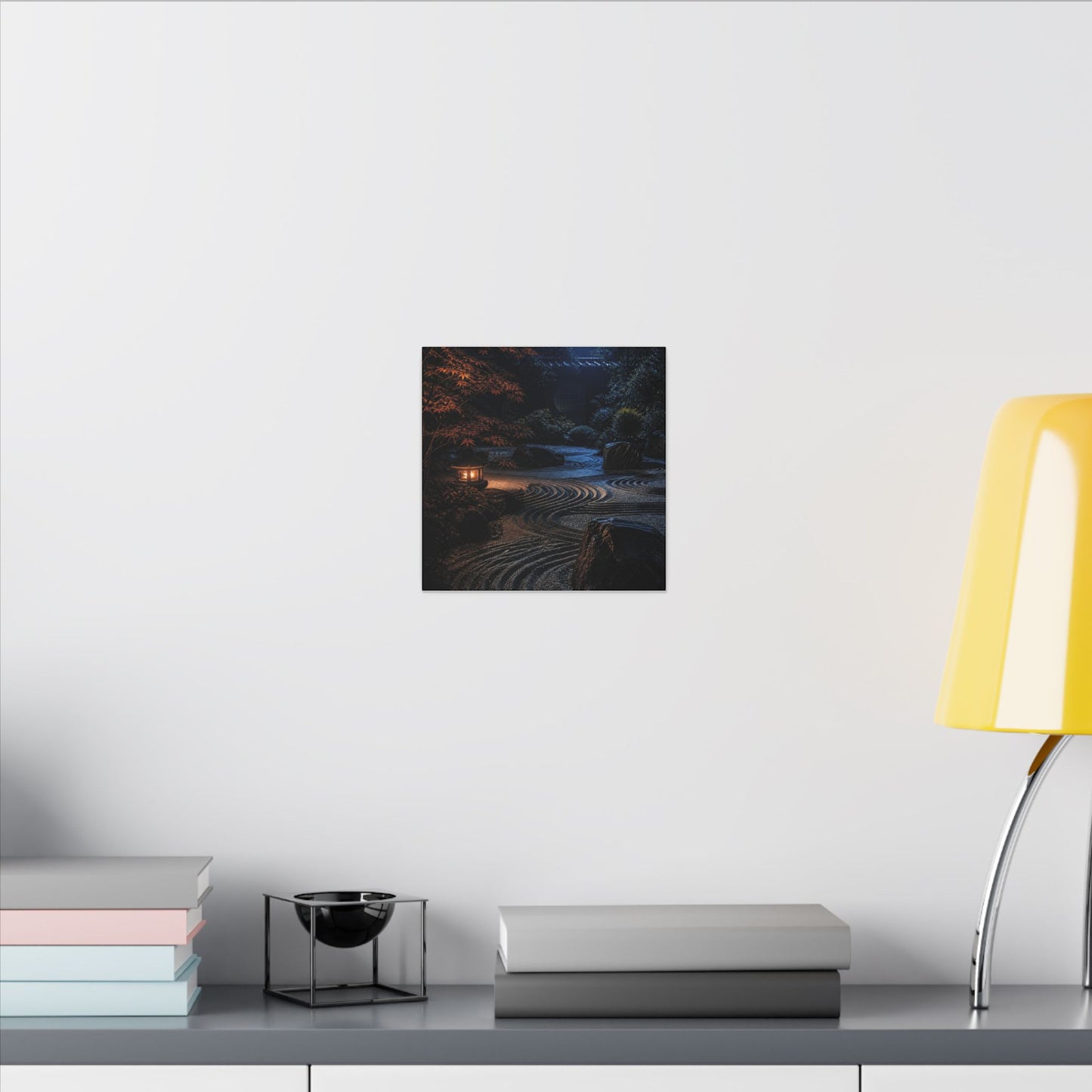 Summer Rock Garden Shadow Zen Canvas Art | Moody Decor